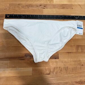 Michael Kors solid white classic hipster bikini bottom nylon and spandex blend